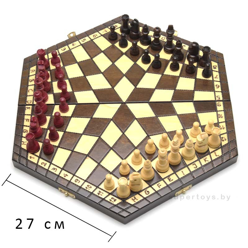 Шахматы ручной работы арт.163 на троих средние - фото 1 - id-p154028420