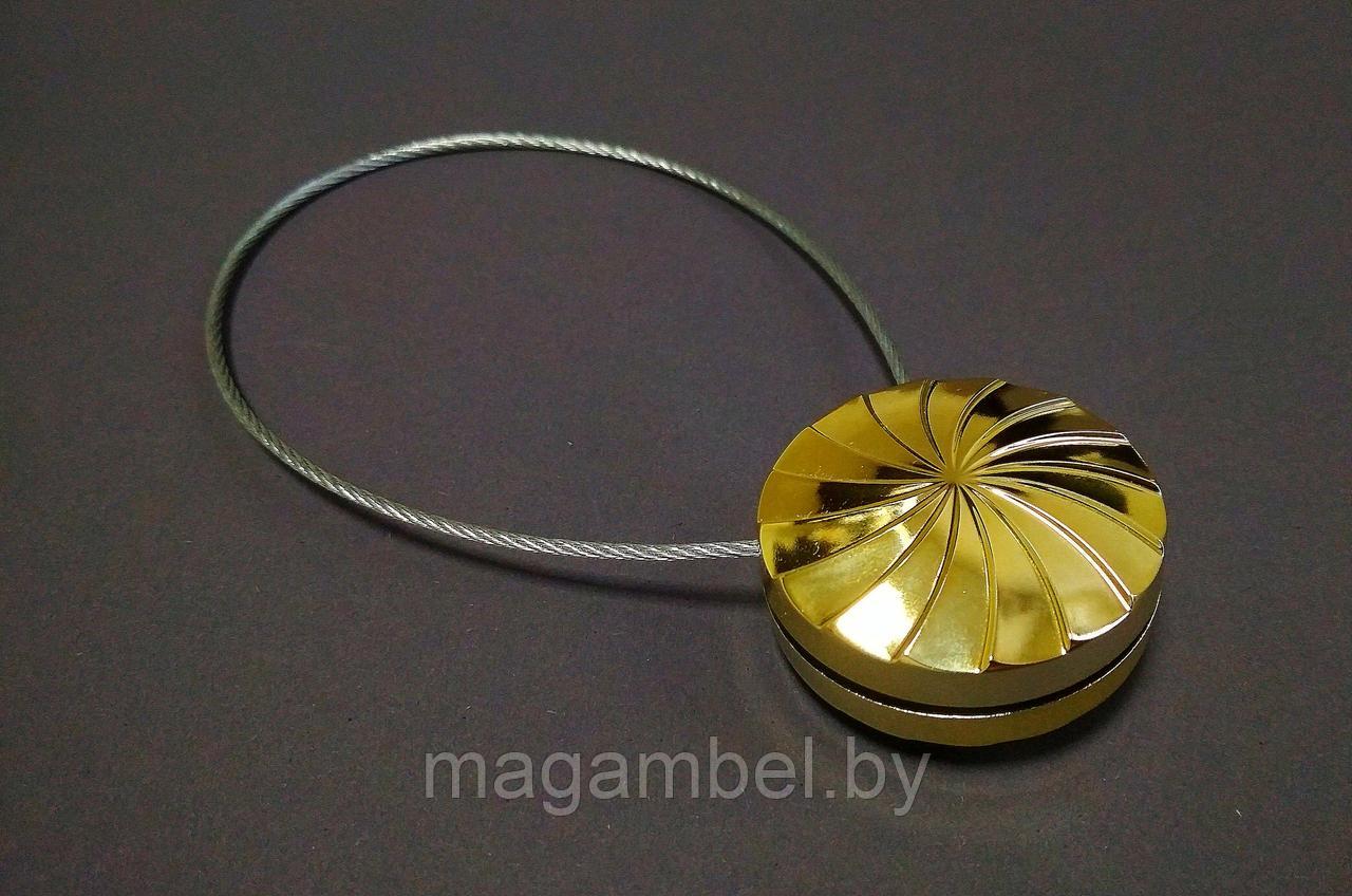 Магнитная клипса для штор  и гардин Волна 2 золото блеск