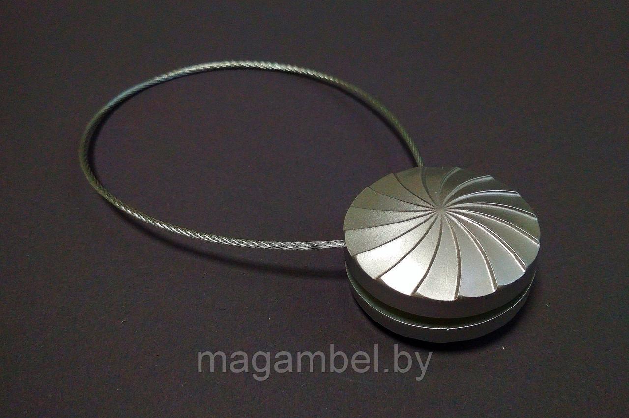 Магнитная клипса для штор  и гардин Волна 3 хром матовый