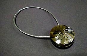 Магнитная клипса для штор и гардин Волна 26 блестящий графит