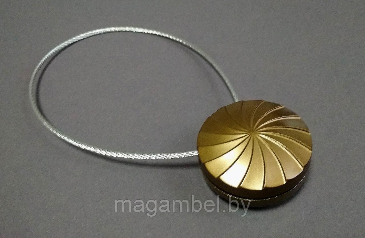 Магнитная клипса для штор  и гардин Волна 37 бронза