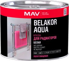 Краска BELAKOR AQUA Для радиаторов белая п/мат 0,5л (0,5кг) - фото 1 - id-p194221814