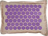 Подушка акупунктурная Нирвана бежевая, фиолетовые шипы, премиум-серия, фото 3