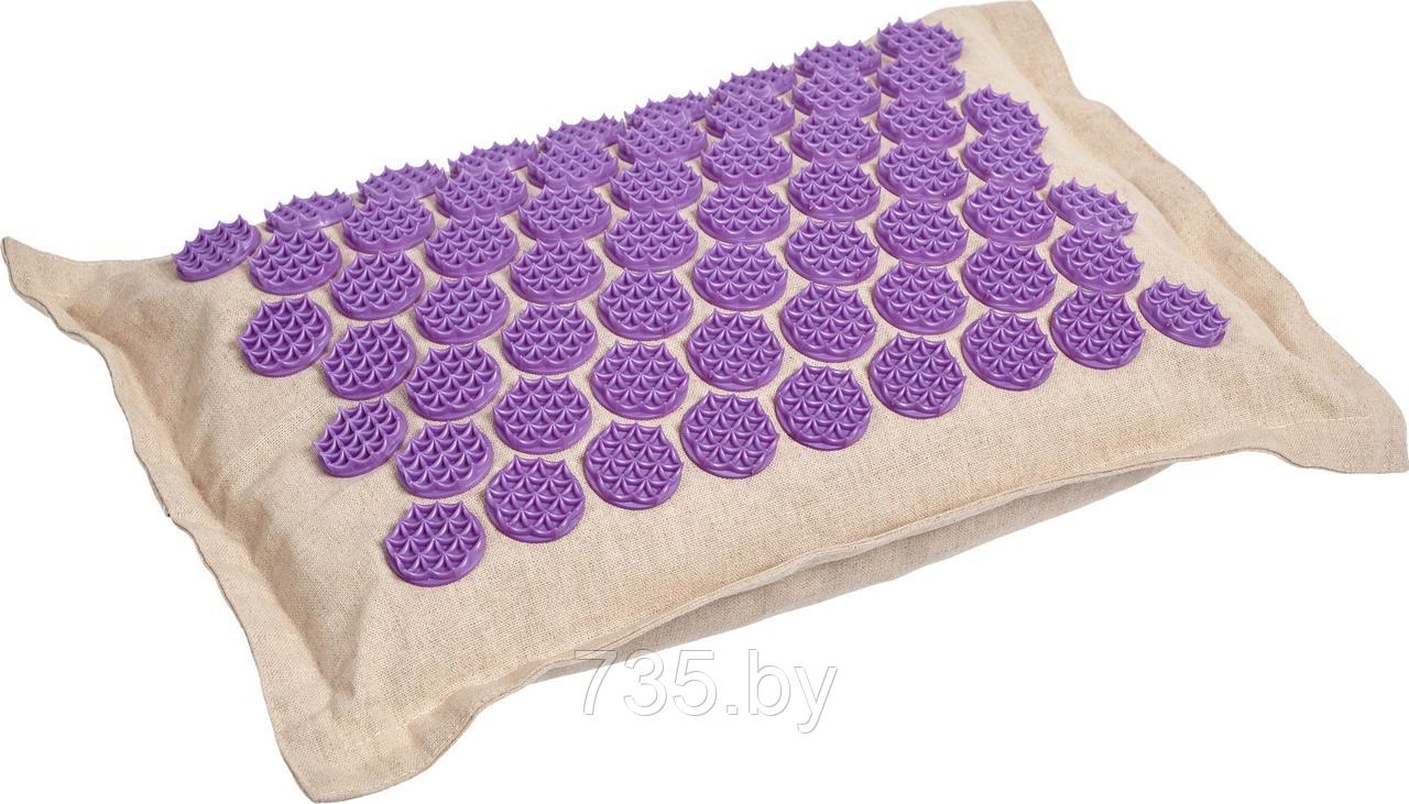 Подушка акупунктурная Нирвана бежевая, фиолетовые шипы, премиум-серия - фото 9 - id-p175812043