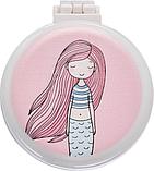 Складная расческа для волос с зеркалом "РОЗОВАЯ РУСАЛКА", фото 2