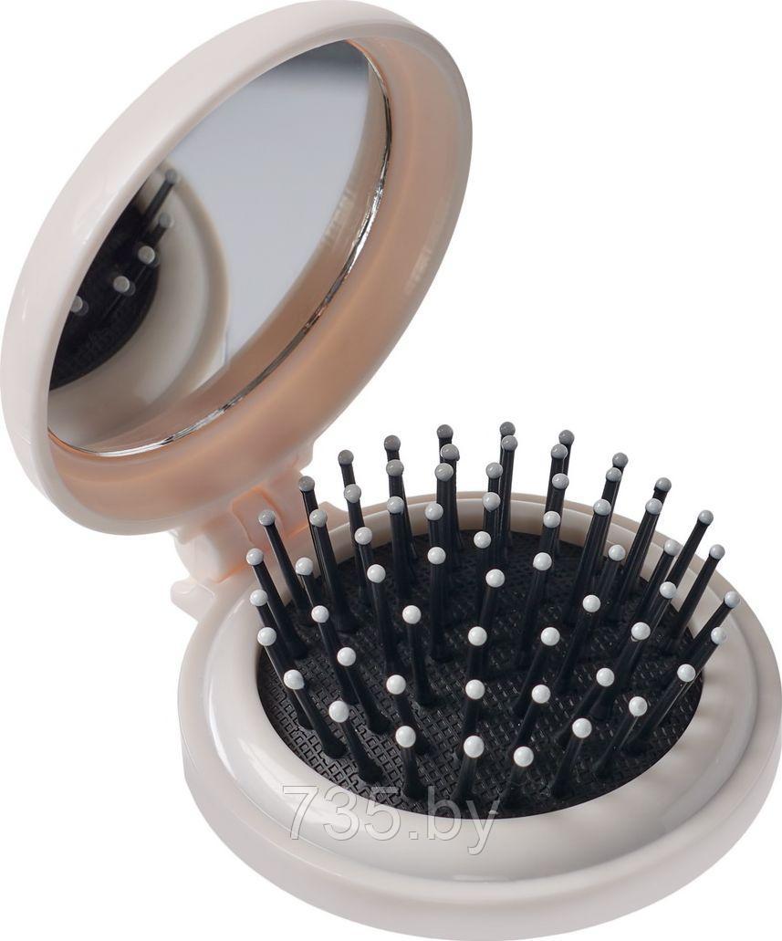 Складная расческа для волос с зеркалом "РОЗОВАЯ РУСАЛКА" - фото 3 - id-p194222319