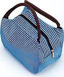 Термосумка для ланч-бокса в полоску «ГОРЯЧИЙ ОБЕД» голубая, фото 3