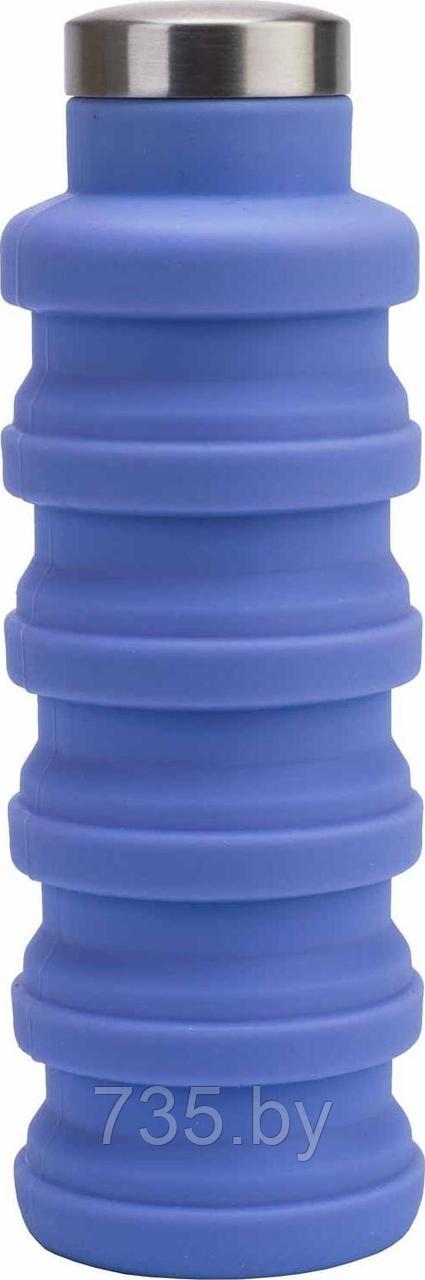 Бутылка для воды силиконовая складная с крышкой, 500 мл, фиолетовая - фото 3 - id-p175811525