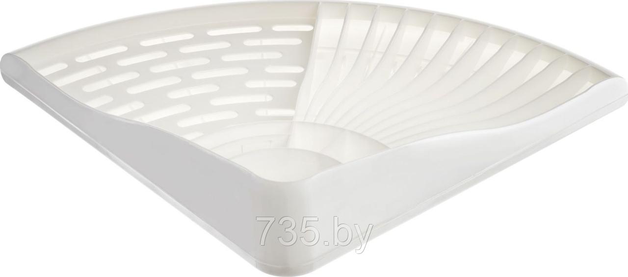Сушилка для посуды угловая, 35x50x8,5 см, пластик, белая - фото 3 - id-p175812164