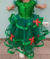 Детский карнавальный костюм Елочка 98-104 , новогодний маскарадный костюм елка для утренника девочке