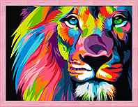 Картина стразами "Красочный лев"