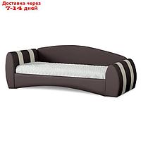 Кровать "Кальвет" без ПМ, 90 х 190 см, встроенное основание, левая спинка, цвет чёрно-белый