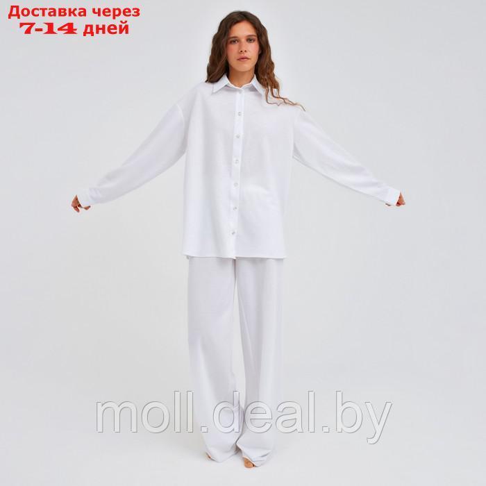 Пижама женская (сорочка, брюки) MINAKU: Home collection цвет белый, р-р 48 - фото 6 - id-p193966174