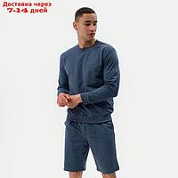 Свитшот мужской MINAKU: Casual collection MAN цвет индиго меланж, размер 56