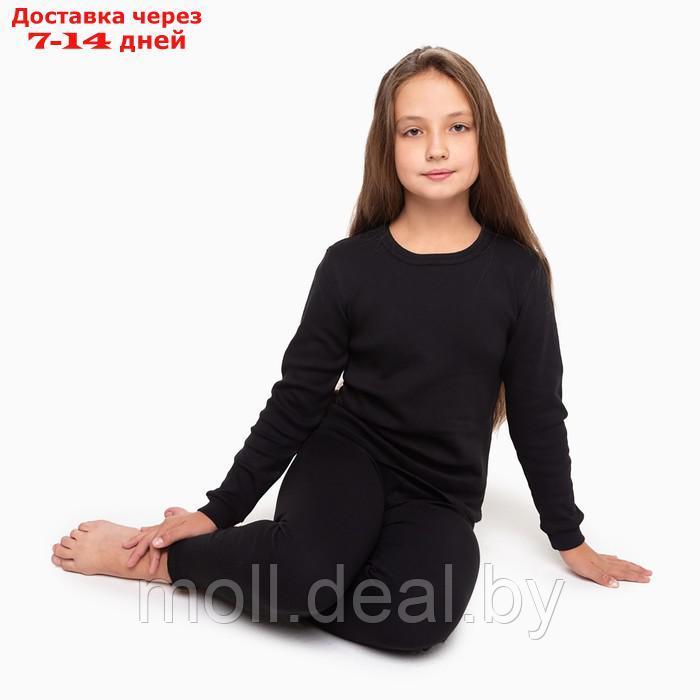 Комплект термобелья ( джемпер, брюки) для девочки, цвет чёрный, рост 110 см - фото 3 - id-p193970899