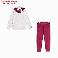 Костюм детский (толстовка, брюки) Adidas, цвет серый/красный, рост 104 см (4 года)