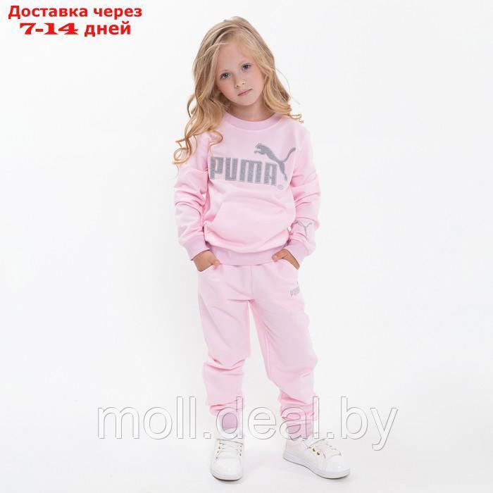 Костюм для девочки PUMA (свитшот, брюки), цвет розовый, рост 104 см (4 года) - фото 4 - id-p194196648