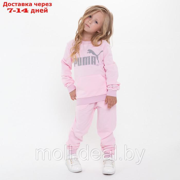 Костюм для девочки PUMA (свитшот, брюки), цвет розовый, рост 104 см (4 года) - фото 5 - id-p194196648