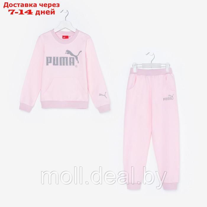 Костюм для девочки PUMA (свитшот, брюки), цвет розовый, рост 104 см (4 года) - фото 8 - id-p194196648