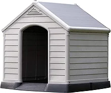 Будка пластиковая уличная Dog House,серая