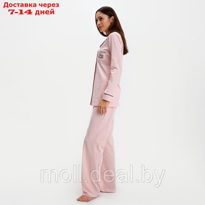 Пижама женская (рубашка и брюки) KAFTAN Shine р. 40-42, розовый - фото 3 - id-p193966585