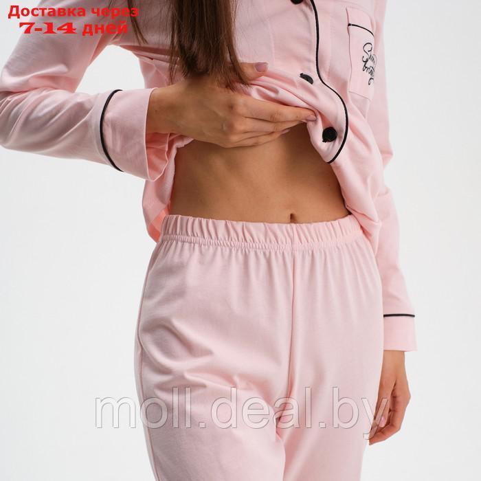 Пижама женская (рубашка и брюки) KAFTAN Shine р. 40-42, розовый - фото 5 - id-p193966585