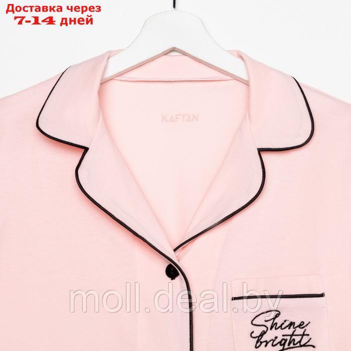 Пижама женская (рубашка и брюки) KAFTAN Shine р. 40-42, розовый - фото 8 - id-p193966585
