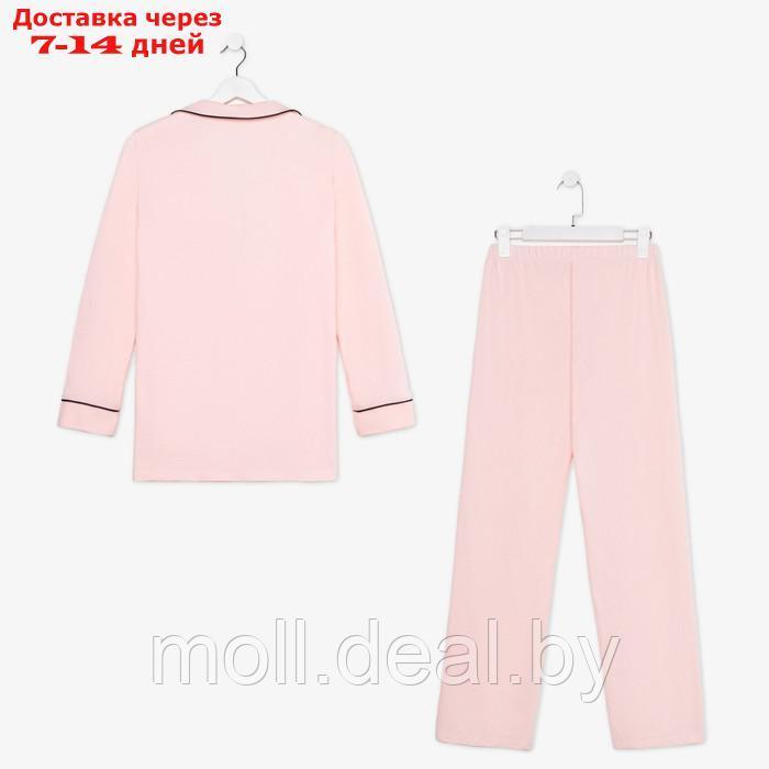 Пижама женская (рубашка и брюки) KAFTAN Shine р. 40-42, розовый - фото 10 - id-p193966585
