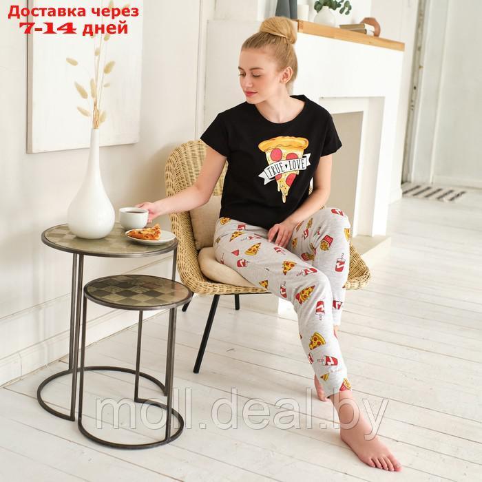 Пижама женская (футболка и брюки) KAFTAN Pizza р. 40-42, черный - фото 10 - id-p193966587