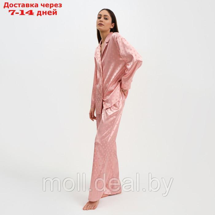 Пижама женская (рубашка и брюки) KAFTAN "Горох" цвет розовый, размер 48-50 - фото 6 - id-p193966599