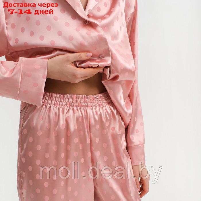 Пижама женская (рубашка и брюки) KAFTAN "Горох" цвет розовый, размер 48-50 - фото 7 - id-p193966599