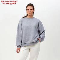 Свитшот женский MINAKU: Casual Collection цвет светло-серый меланж, размер 50-52