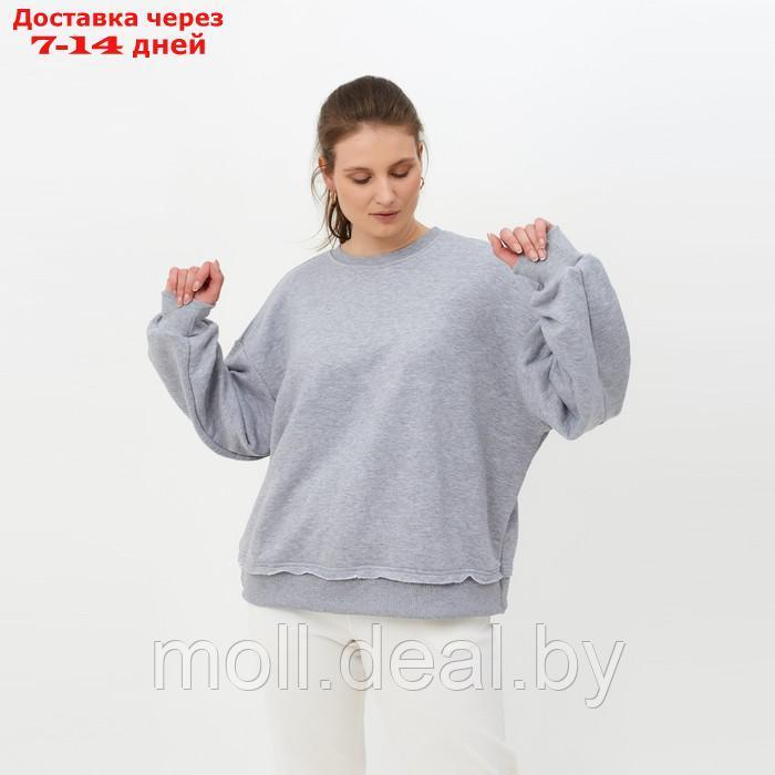 Свитшот женский MINAKU: Casual Collection цвет светло-серый меланж, размер 50-52 - фото 4 - id-p193966631