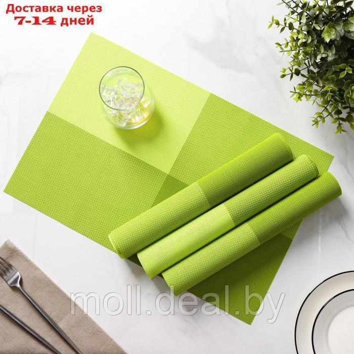 Набор салфеток сервировочных на стол Доляна "Настроение", 4 шт, 45×30 см, цвет зелёный