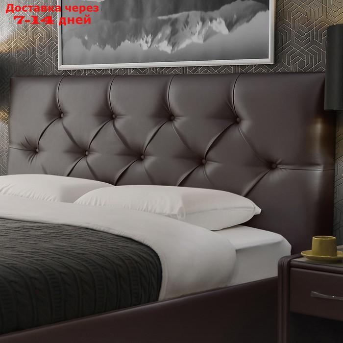 Кровать "Монблан" с ПМ, 180 х 200 см, ортопедическое основание, экокожа, цвет коричневый - фото 4 - id-p193959206
