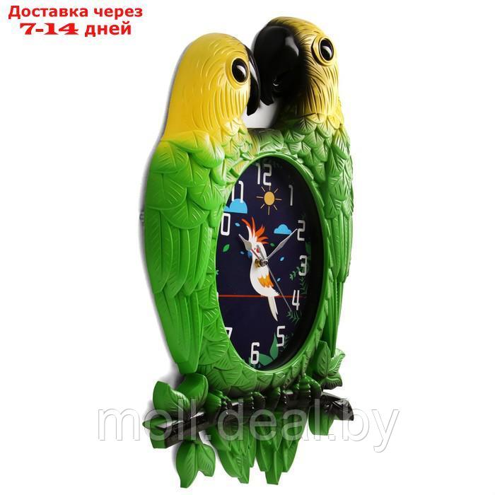 Часы настенные, серия: Животные, "Попугаи", плавный ход, циферблат 24 х 19 см, 35 х 54 см - фото 2 - id-p194196795
