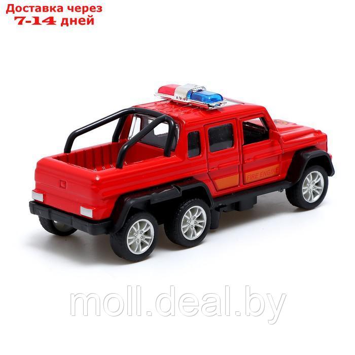 Машина металлическая "Джип 6X6 спецслужбы", 1:32, инерция, цвет красный - фото 4 - id-p193971367