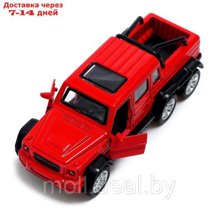 Машина металлическая "Джип 6X6", 1:32, инерция, цвет красный - фото 3 - id-p193971387