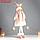 Кукла интерьерная "Девочка с косами, в колпаке, бело-розовый наряд" 63х20х13 см, фото 2