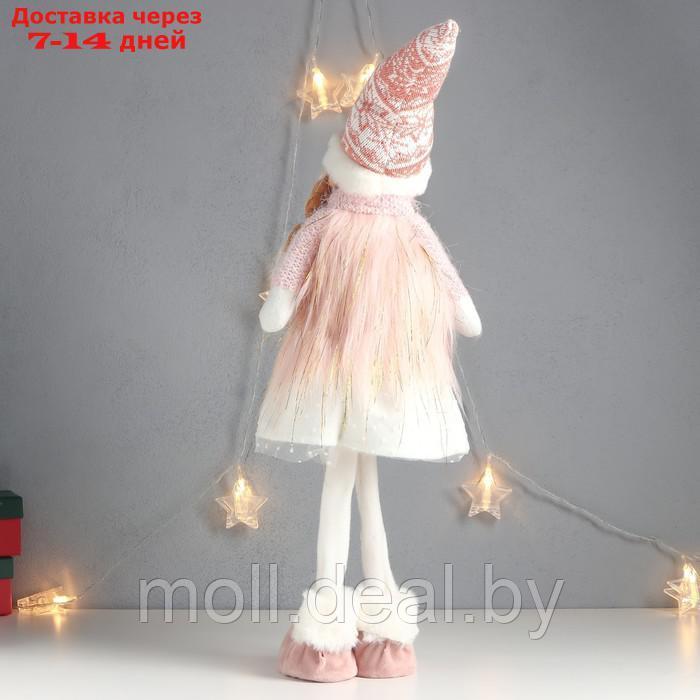 Кукла интерьерная "Девочка с косами, в колпаке, бело-розовый наряд" 63х20х13 см - фото 4 - id-p193971431