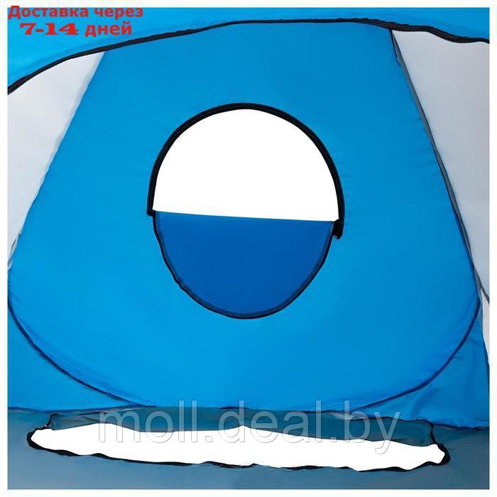 Палатка зимняя автомат, дно на молнии, 2 × 2 м, цвет белый/голубой - фото 6 - id-p194195781