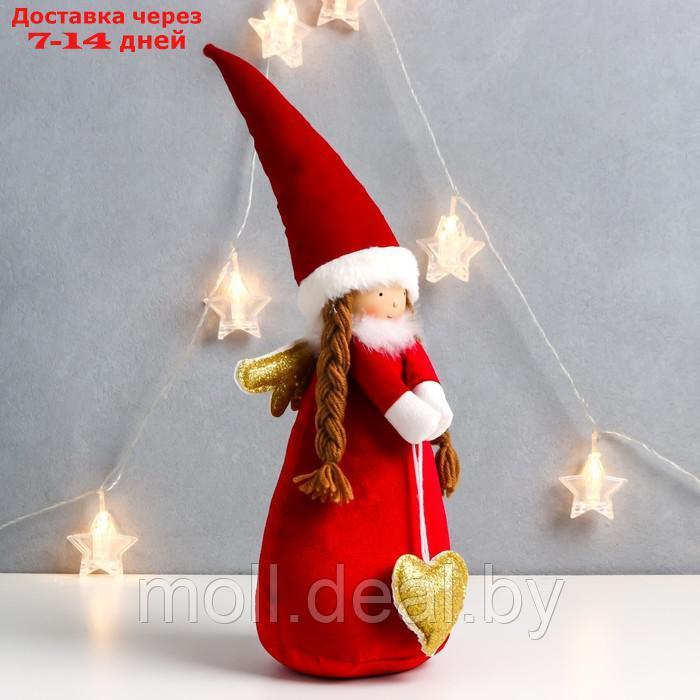 Кукла интерьерная "Ангелочек в красном платье с золотым сердечком" 49х12х12 см - фото 2 - id-p193962206