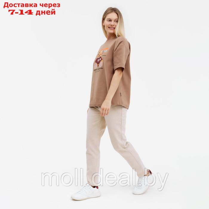 Футболка женская "Мишка", цвет бежевый, р-р one size (46-52) - фото 4 - id-p193965143