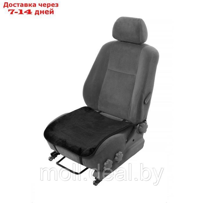 Накидка на передне сиденье, искусственный мутон, на антислике, 48 х 48 см, черный