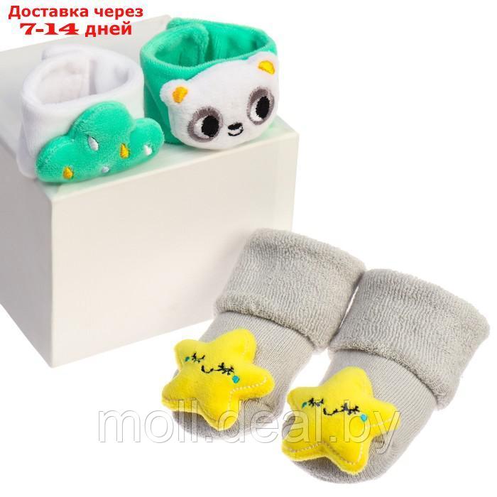 Подарочный набор: развивающие браслетики+носочки погремушки "Панда" - фото 6 - id-p194195116