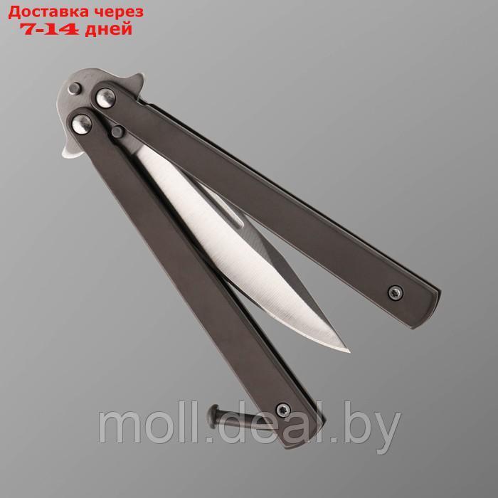 Нож-бабочка "Кавалер" сталь - 420, рукоять - сталь, 19 см - фото 4 - id-p193969248