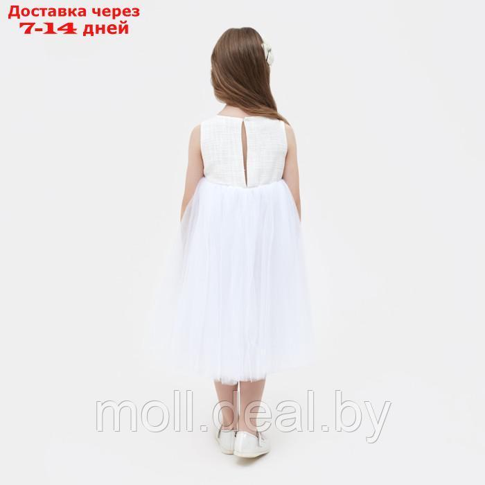 Платье для девочки MINAKU: PartyDress цвет белый, рост 104 - фото 4 - id-p194195159