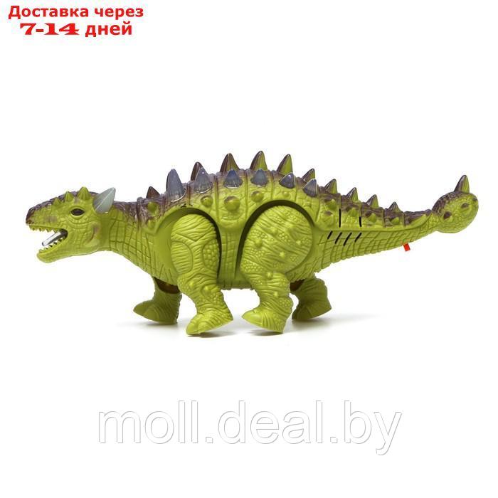Динозавр "Анкилозавр" работает от батареек, световые и звуковые эффекты, цвет зелёный - фото 2 - id-p194195213