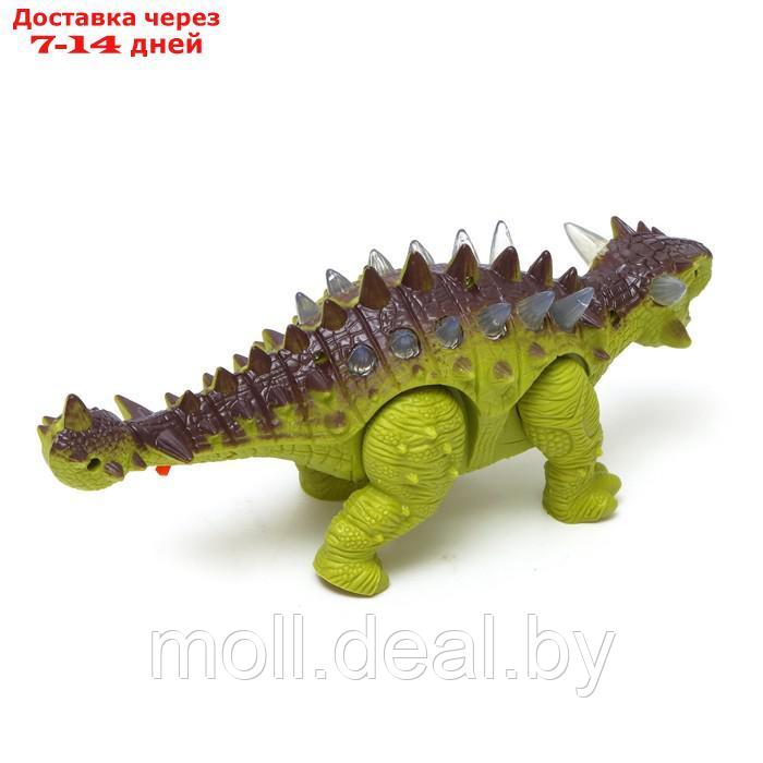 Динозавр "Анкилозавр" работает от батареек, световые и звуковые эффекты, цвет зелёный - фото 3 - id-p194195213