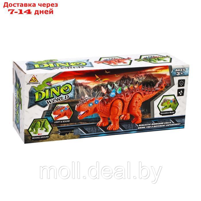 Динозавр "Анкилозавр" работает от батареек, световые и звуковые эффекты, цвет зелёный - фото 4 - id-p194195213